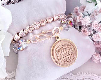 Italy Bead Fits Pandora Charm Bracelet, Silver Roman Gladiator