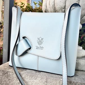 Bolso de mano de piel auténtica italiana fabricado en Florencia, Italia, monedero de piel florentina hecho a mano en Italia, monedero del mercado de pieles de Florencia