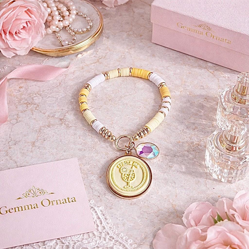 Spritz Me Aperol Spritz Charm Bracelet | Handmade Pendant | Clay