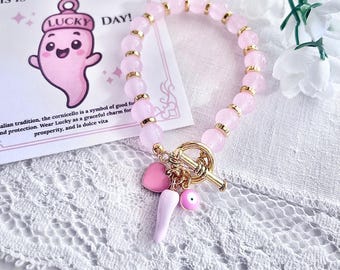 Lucky Italian Cornicello Charm Bracelet, Italian Good Luck Charm Meaningful Gift for Her, Italian Pride Jewelry, Good Fortune Friend Gift