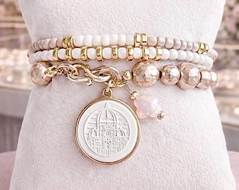 Florence Duomo Charm Bracelet 3-Piece Set | Handmade Italian Souvenir Jewelry Gift | Original Gemma Ornata Charm
