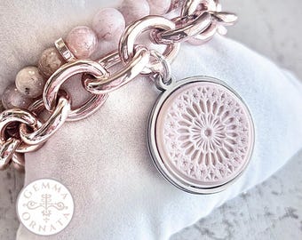 Florence Duomo Rose Window Pendant Charm Bracelet Set, Firenze Renaissance Jewelry, Italy Travel Souvenir, Art History Lover Italian Gift