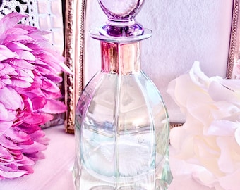 Vintage Italian SC Line Crystal Perfume Bottle | Made in Italy | Hand-Painted 24k Gold Trim | Gemma Ornata Pendant Gift Set