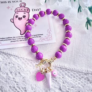 Lucky Italian Cornicello Charm Bracelet, Italian Good Luck Charm Meaningful Gift for Her, Italian Pride Jewelry, Good Fortune Friend Gift