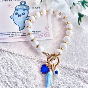 Lucky Italian Cornicello Charm Bracelet, Italian Good Luck Charm Meaningful Gift for Her, Italian Pride Jewelry, Good Fortune Friend Gift