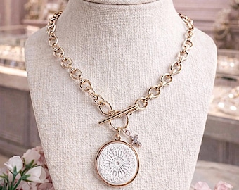 Venice Necklace, Venice Palazzo Ducale, Venetian Clover Pendant