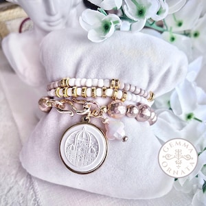 Florence Duomo Charm Bracelet 3-Piece Set, Italian Souvenir Jewelry Gift from Florence, Italian Jewelry Resort Wear Italy Bridal Bracelets