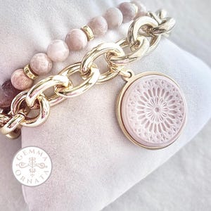 Florence Duomo Rose Window Pendant Charm Bracelet Set, Firenze Renaissance Jewelry, Italy Travel Souvenir, Art History Lover Italian Gift