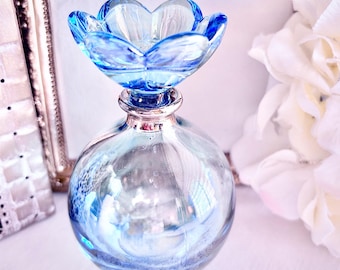 Frasco de perfume de cristal vintage de Royal Limited, fabricado en Italia / Tapón de oro de 24k pintado a mano / Conjunto de regalo con colgante Gemma Ornata