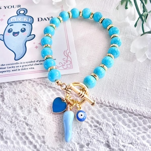 Lucky Italian Cornicello Charm Bracelet, Italian Good Luck Charm Meaningful Gift for Her, Italian Pride Jewelry, Good Fortune Friend Gift