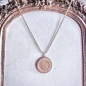 Alexander the Great Seal Vergina Star of Macedonia Greek Sun Pendant on Gold Plated Stainless Steel 20” Chain Necklace Men’s Jewelry Gift