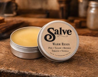 Ungüento de resina caliente, ungüento de resina de pino y sebo, ungüento de tabaco y vainilla, ungüento para la piel hecho a mano, bálsamo de resina tradicional, lata de 57 g