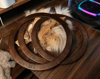 Hand-Burned Wooden Ritual Ring: Norse Vé Invocation, Sacred Space Tool