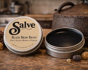 Black Drawing Salve | Tallow, Beeswax, Charcoal & Pine Resin Balm