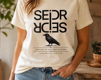 Seiðr Shirt, Norse Raven Tee, Ancient Wisdom, Pagan Mythology Inspired