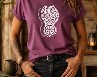 Norse Pagan Völva Seidr Shirt, Sleipnir She Rides Between Worlds Tee