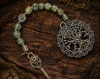 Völva Altar Charm | Nine Realms Sacred Talisman | Norse Inspired Ritual Tool | Yggdrasil Raven Skull Devotional Piece