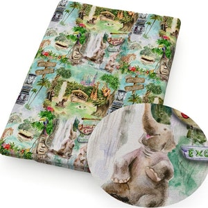 Disney Jungle Cruise Fabric | 100% Cotton Fabric by the Yard | Mogli Baloo Sher Khan Fabric Collage