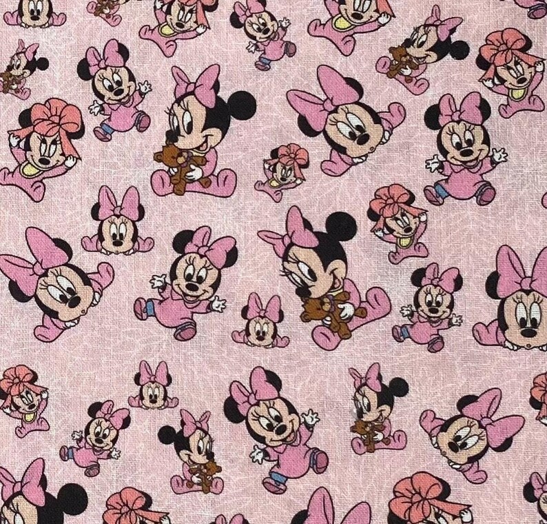 Disney Minnie Baby Fabric 100 Cotton Fabric by the Yard Disney Minnie