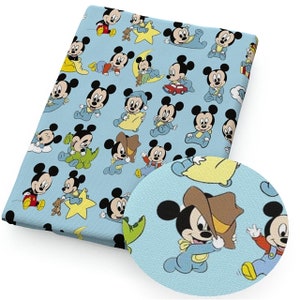 Baby Mickey Mouse Collage Print | 100% Cotton Fabric | Fabric by the Yard