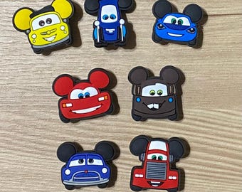 Cars Shoe Buckle | Rubber Accessory Embellishment Disney Ears Lightning McQueen Tow Mater Radiator Springs