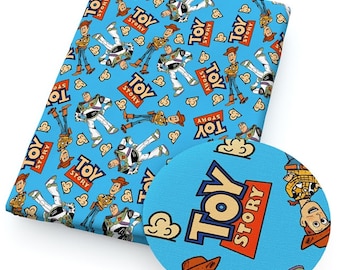 Toy Story Fabric Fat Quarter Fat Eighth Tumbler Cut Buzz Lightyear Woody Blue Cotton Disney Quilting Sewing Fabric