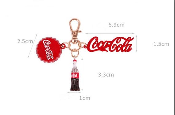 Coke Keychain Hard Resin Coke Inspired Key Chain Keyring Car