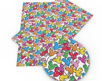 Disney Mickey Balloon Collage Print | 100% Cotton Fabric | Tumbler Cut and Fat Quarter