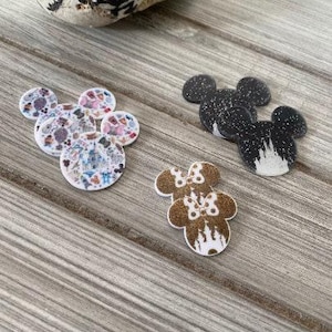 Disney Mickey Heads Resins Flat Back Planar Resin | Minnie Mouse Castle Magic Kingdom Park Resin | Perfect for Embellishing