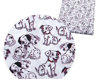 101 Dalmatians Cotton Fabric by the Yard, Disney Dog Character Print, Quilting Sewing Fabric