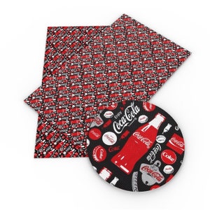 Coke Beverage Fabric | 100% Cotton Fabric | Fabric by the Yard | Soda Pop Coca Cola Coke Drink Inspired