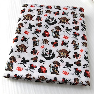 Disney Pirate Mickey Fabric | 100% Cotton Fabric | Fabric by the Yard Pirates of the Caribbean Collage