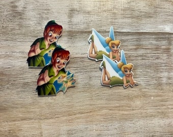 Complete Set of Disney Peter Pan Flat Back Planar Resin | Tinkerbell | Hair Bow Center, Scrapbook Embellishment