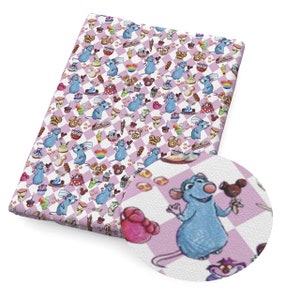 Disney Ratatouille Collage Print | 100% Cotton Fabric | Tumbler Cut and Fat Quarter | Alfredo | Chef Remy | Rat | Mouse