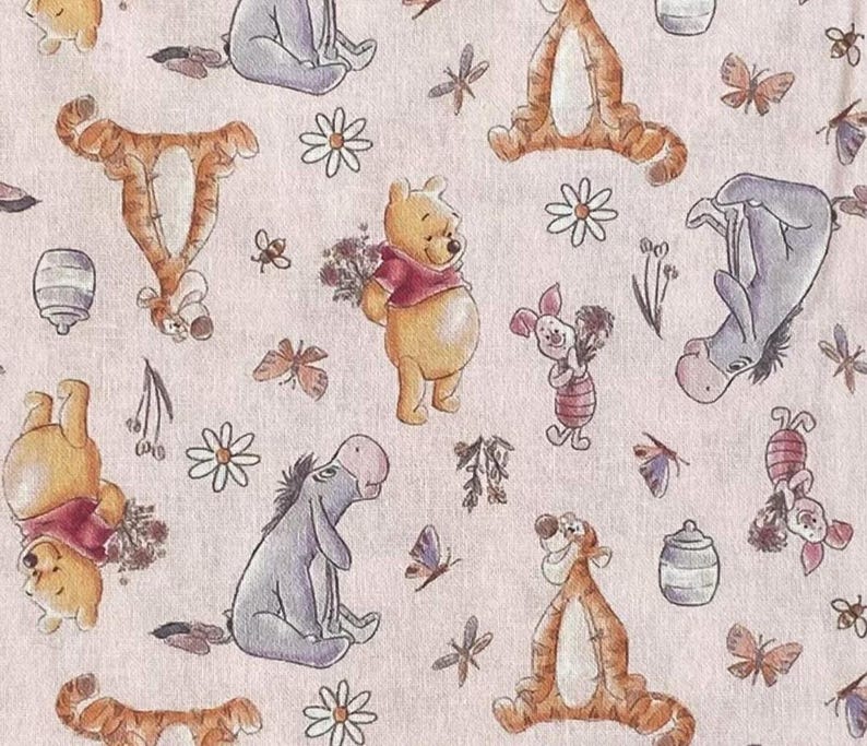 Disney Winnie the Pooh Cotton Fabric by the Yard – Pooh Friends Floral ...