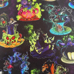 Disney Villains Fabric 100% Cotton Fabric Tumbler Cut Fat