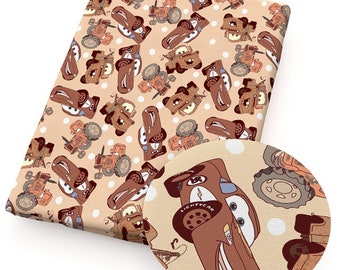 Disney Mater Fabric Fat Quarter Fat Eighth Tumbler, Disney Cars Tow Mater Cotton Fabric, Cars Fabric