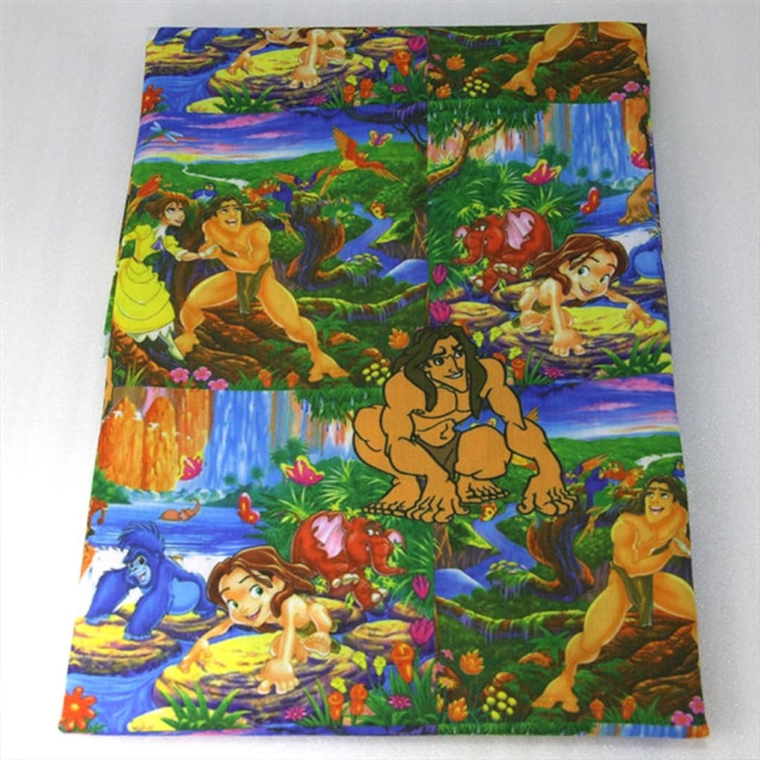 18x10" Disney Tarzan Fabric | 100% Cotton Fabric Remnant | Jane Turk ...
