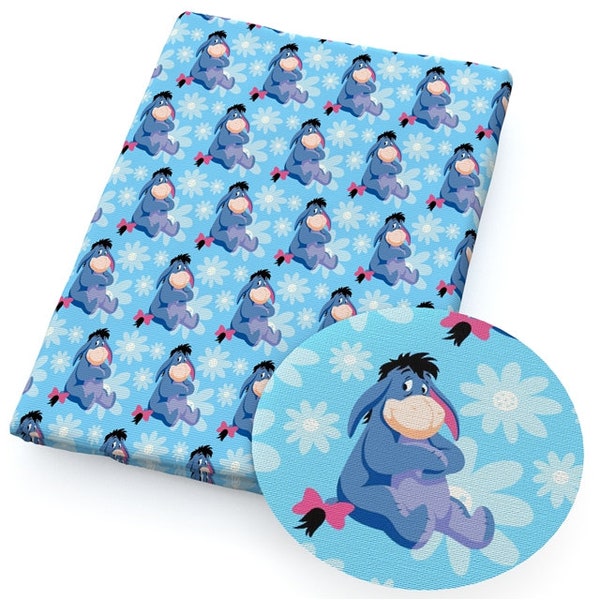 Disney Eeyore Collage Print | 100% Cotton Fabric | Fabric by the Yard | Winnie the Pooh