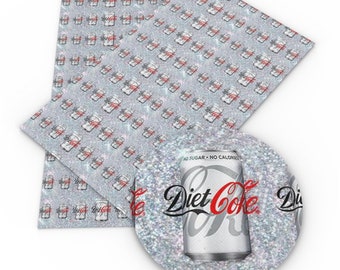 Diet Coke Beverage Fabric | 100% Cotton Fabric | Fabric by the Yard | Soda Pop Coca Cola Coke Drink Inspired