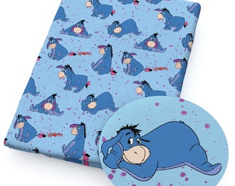 Disney Eeyore Cotton Fabric Fat Quarter Bundle – FQ F8 Tumbler Cuts – Winnie the Pooh Fabric