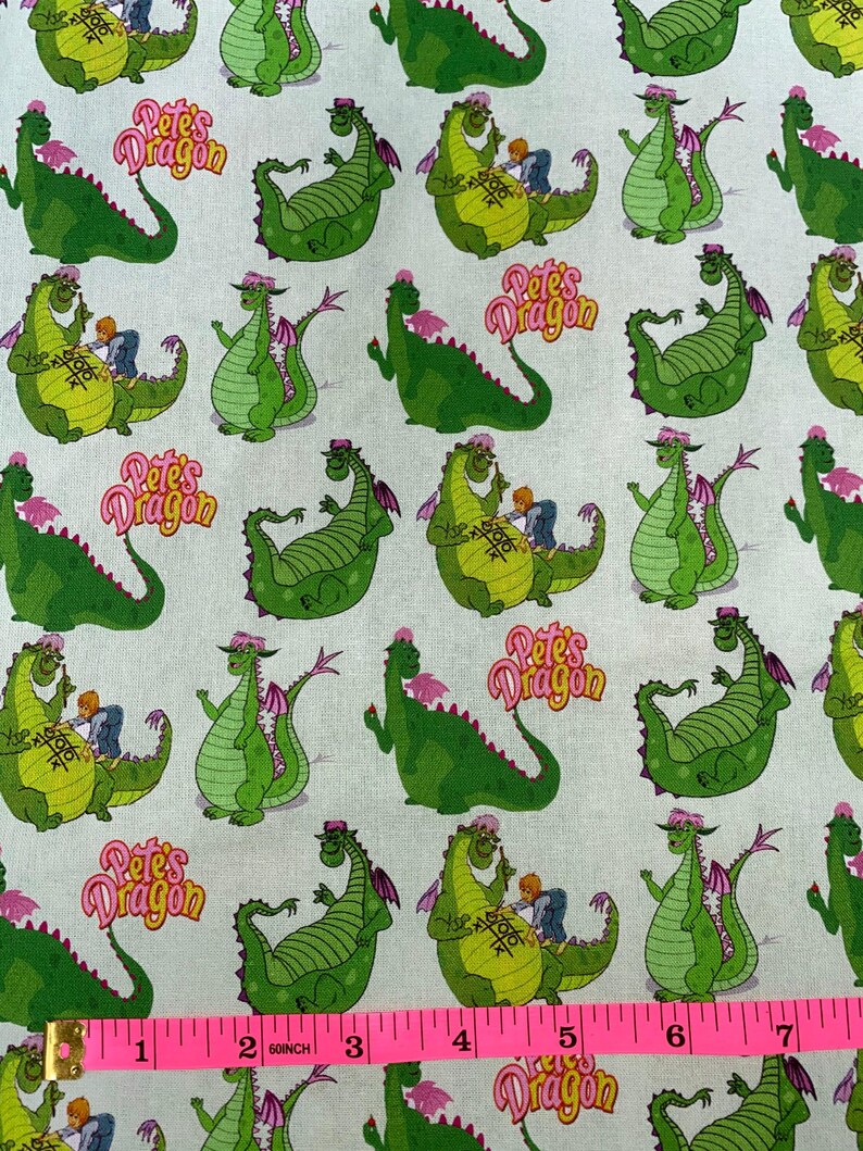 Disney Petes Dragon Fabric 100 Cotton Fabric by the Yard Elliot Green