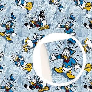 Disney Donald Duck Collage Print | 100% Cotton Fabric | Tumbler Cut and Fat Quarter