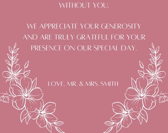 Floral Wedding Thank You Card