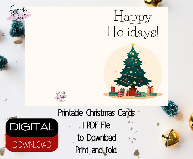 Printable Chirstmas Greeting Cards Instant Download 7x5 Inch Etsy Printable Chirstmas Greeting Cards Instant Download 7x5 Inch Etsy