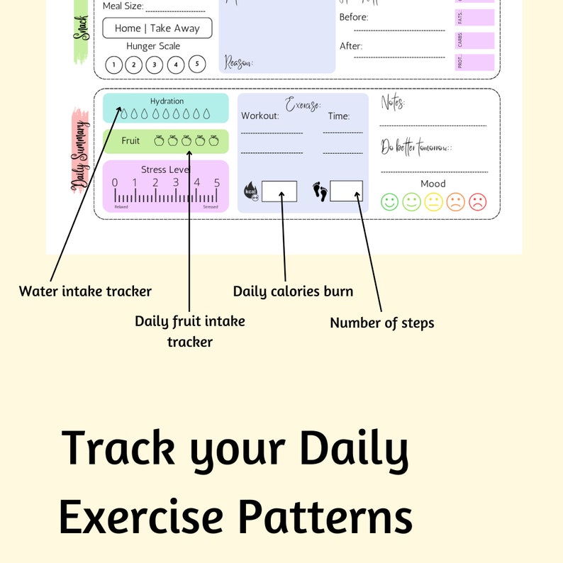 Printable Weekly Meal Planner Template Daily Food Tracker Etsy Printable Weekly Meal Planner Template Daily Food Tracker Etsy