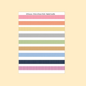 Washi Tapes - Grid Washi - Kawaii Washi Tape - Digital Washi - Printable Washi Tape - Printable - Scrapbooking - Minimalistic - Print Home