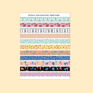 Washi Tapes - Printable Washi Tape - Washi Tape Set - Journaling Washi Tape - Scrapbooking Washi - Print at Home Washi - Birthday Washi