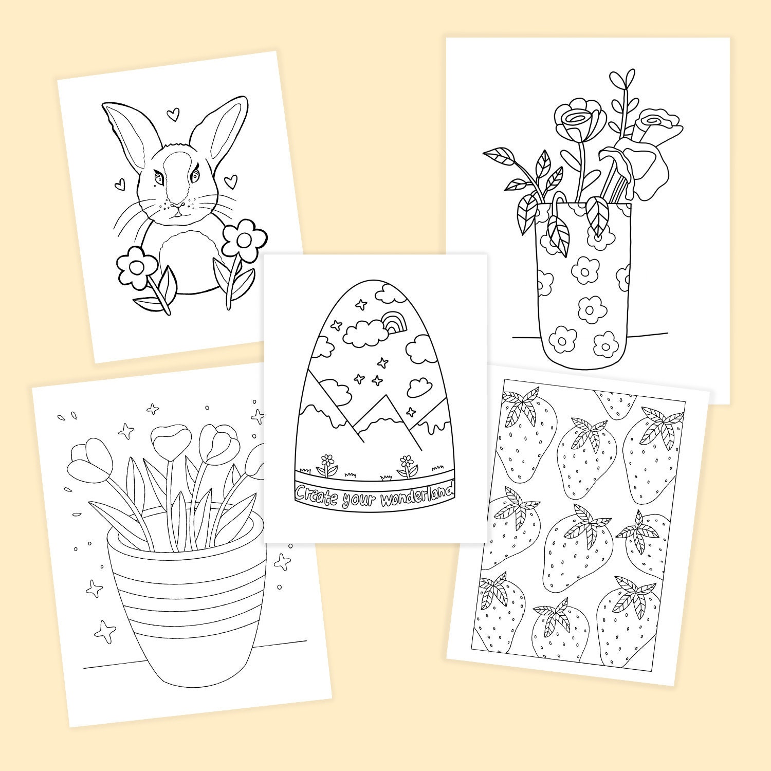 Coloring Pages Digital Download Print at Home Color Pages Etsy