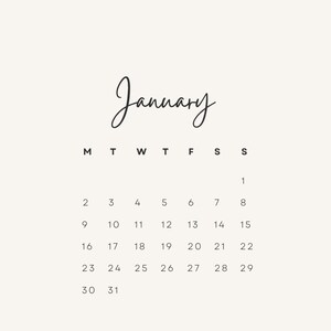 Printable Calendar 2023, Wall Calendar, Minimalist 2023, Monthly ...